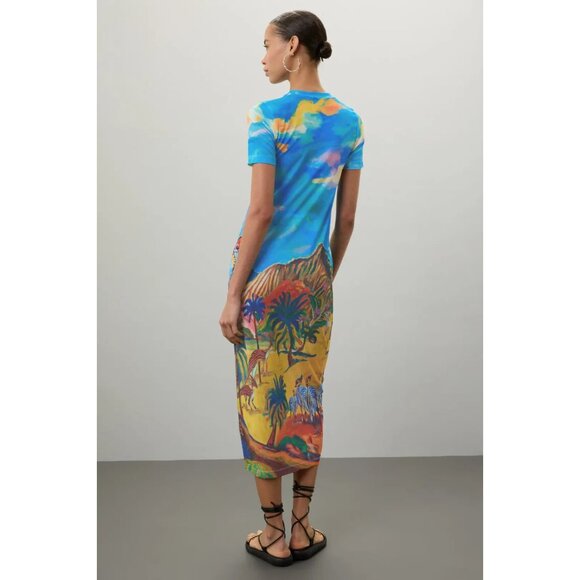 Stella Jean Beach Print Midi Dress size 40 (US 4-6) - Picture 3 of 8